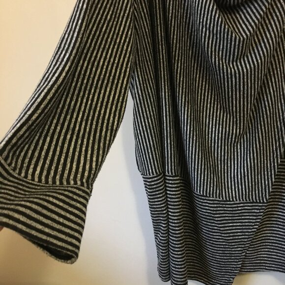Jones New York Modern Grey and Black Pinstripe Wrapover Sweater - Picture 5 of 16